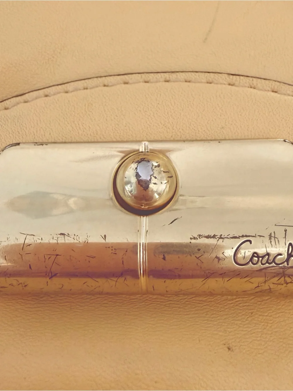 Coach Kristin Shoulder/Crossbody Bag Yellow Leather